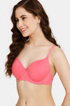 Rosaline Padded Wired 3/4th Coverage T-Shirt Bra - Pink Lemonade — thumbnail 3
